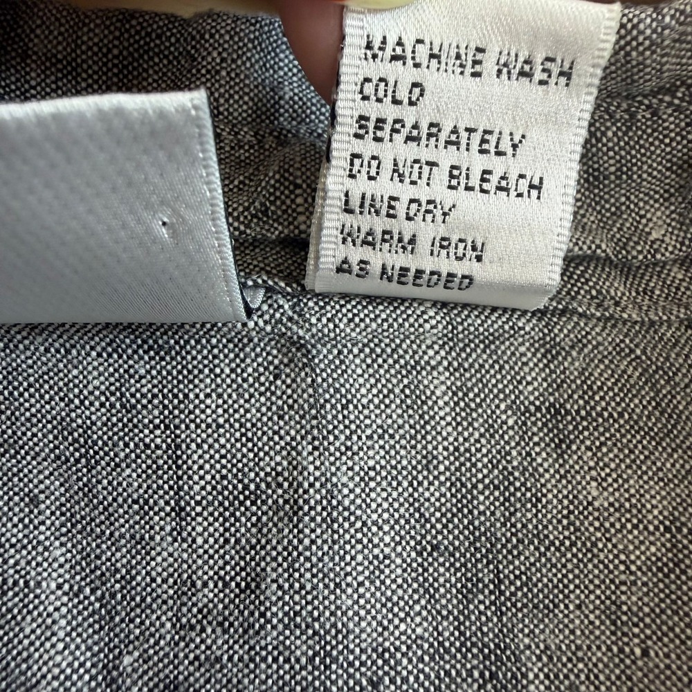 Chicos Shirt Womens Gray Woven Button Front Long Sleeve Blouse Linen 3 XL VTG - Picture 7 of 11